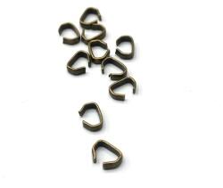  Gyöngy alkatrész- szorítógyűrű bőrhöz 5x2mm antik 10db/csomag