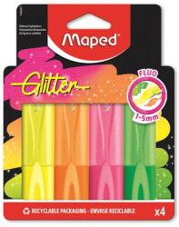 Maped Szövegkiemelő készlet, 1-5 mm, MAPED Glitter Fluo Peps , vegyes fluoreszkáló színek (740247) - kellekanyagonline