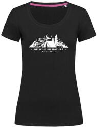 Bontis Női póló BE WILD IN NATURE - Fekete | M (TRI-W-BEWILD-black-M)