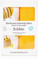 Bobánek Bambusz pelenkák Duo Pack - Méhek 120 x 120 cm