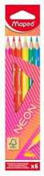 Maped Színes ceruza készlet, háromszögletű, MAPED Neon , 6 különböző szín (831801FC) - molnarpapir