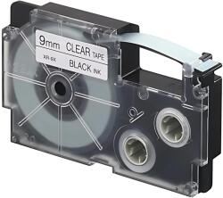 HARAHU Bandă compatibilă pentru Casio XR - 9X - 9mm x 8m - Negru Tipărit / Fundal Transparent KP36494
