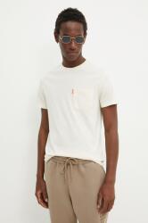 Superdry pamut póló bézs, férfi, sima, M1012037A-C6T - bézs L