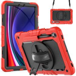 SOLID 360 Tartós tok: Samsung Galaxy Tab S9 / Tab S9 FE / Tab S10 FE piros