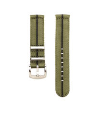 WB Original prémium kétrészes Nato óraszíj, zöld/fekete, 20 mm