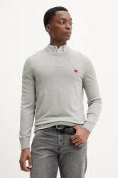 HUGO BOSS pamut pulóver könnyű, szürke, 50475083 - szürke S