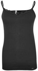 Dressa Everyday spagetti pántos csipkés női pamut trikó - fekete Nero, 6 - XL (d172014)
