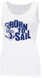 Dressa Sailor horgony mintás női pamut trikó - fehér White, XL (d18476)