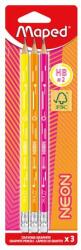 Maped Grafitceruza radírral, HB, háromszögletű, MAPED "Black`Peps Neon", vegyes színek IMA853710 (IMA853710)