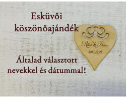  Natúr fa - Gravírozott köszönőajándék - Szív (1-12db) - papelito