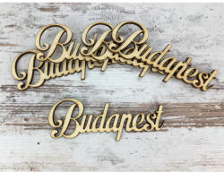 Natúr fa - "Budapest" felirat 10cm 5db/csomag - papelito