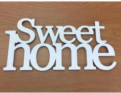  Fa - "Sweet Home" felirat koszorúra 7x14cm fehér - koszorúhoz és asztaldíszhez