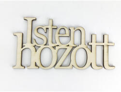  Natúr fa - "Isten hozott" felirat koszorúra 7x14cm - papelito
