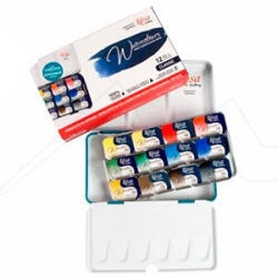  Akvarellfesték készlet, szilkés - Rósa Gallery Classic Türkiz - 12 x 2, 5 ml - fémdobozos