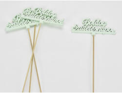  Fa - Beszúrós "Boldog születésnapot" felirat menta 12, 5x29, 5cm 4db/csomag - papelito
