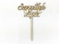  Natúr fa - Beszúrós "Szeretlek Apu" felirat 13cm - feliratként és tábladíszként