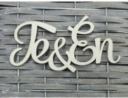  Te & Én" felirat fehér - koszorúhoz és asztaldíszhez