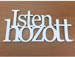  Fa - "Isten hozott" felirat koszorúra 7x14cm fehér - koszorúhoz és asztaldíszhez