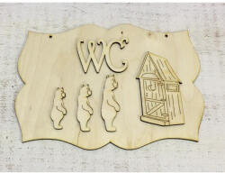 Natúr fa - "WC" tábla 19cm - papelito