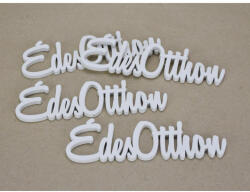 Papelito Édes otthon felirat fehér 15cm 4db/cs - koszorúhoz és asztaldíszhez