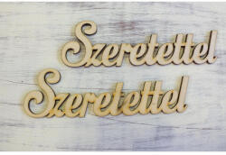  Natúr fa - "Szeretettel" felirat 15cm 2db/csomag - feliratként és tábladíszként