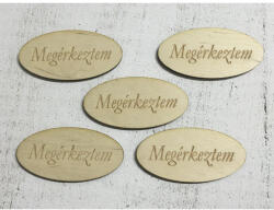  Natúr fa - "Megérkeztem" ovál táblák 5db/csomag - papelito