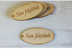  Natúr fa - "Nem felejtünk" gravírozott ovál tábla 5db/csomag - papelito