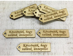  Natúr fa -"Köszönjük, hogy. . . " hosszú scrapbook tábla 10db/csomag - papelito