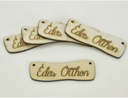  Natúr fa - " Édes Otthon " hullámos tábla 2, 4x7cm 5db/csomag - feliratként és tábladíszként