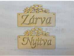  Natúr fa - "Zárva-Nyitva" táblák - feliratként és tábladíszként
