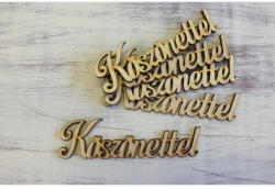  Natúr fa - "Köszönettel" felirat 9, 5cm 5db/csomag - feliratként és tábladíszként