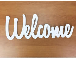  Fa - "Welcome" felirat fehér 35cm - koszorúhoz és asztaldíszhez