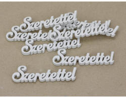  Szeretettel felirat fehér 10cm 8db/csomag - papelito