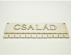  Natúr fa - Család ünnepi tábla 11x45cm - feliratként és tábladíszként