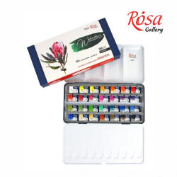  Akvarellfesték készlet, szilkés - Rósa Gallery Botanical - 28 x 2, 5 ml - fémdobozos