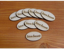 Natúr fa - "Isten hozott" gravírozott ovál táblák 10db/csomag - papelito