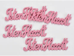  Fa "Isten Hozott" felirat málna 15cm 4db/csomag - koszorúhoz és asztaldíszhez