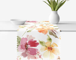 Goldea napron de masă impermeabil - flori de hibiscus 35x140 cm Fata de masa