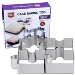 Fém torta és mousse forma Puzzle 4 db/szett