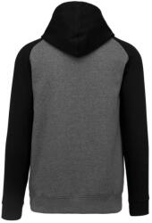 Proact PA370 gyerek kapucnis pulóver, kétszínű raglán ujjú Proact, Grey Heather/Black-12/14 (pa370grh-bl-12-14)