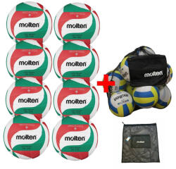 Molten Pachet 8 mingi volei Molten V5M2000-L, LIGHT, usoara cu sac transport (8xV5M2000-L+SPB)