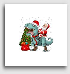 Los Polos Mikulás a T-Rex hátán vászonkép