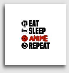 Los Polos Eat sleep anime repeat vászonkép