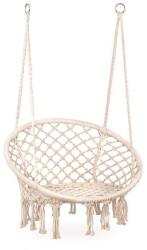 ModernHOME Leagan suspendat pentru interior/exterior, cu spatar, cuib de barza, alb, GW-076 Leagan