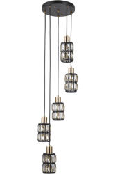 Italux PND-44236-5-BK-GD mennyezeti függőlámpa Menfi | 5x40W E27