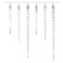 EMOS DCPC06 LED karácsonyi fényfüzér - jégcsapok 6 db 2 m 160 LED | 3, 6 W | IP44 - hideg fehér, átlátszó