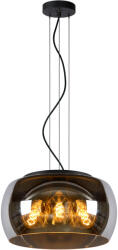 Lucide 45401/40/65 OLIVIA mennyezeti függőlámpa D400mm | 3xE27 - fekete, füstüveg