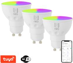 Immax NEO 07724C LED készlet 3x izzó Smart 3x5, 5W | GU10 | 1050lm | 2700-6500K | CCT | RGB - szabályozható, WiFi, Tuya, fehér