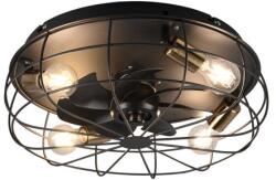 TRIO R61095032 mennyezeti ventilátor világítással Trondheim 4x10W | E27 - távirányító, időzítő, 3 sebesség, fekete