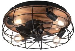 TRIO R61105032 mennyezeti ventilátor világítással Trondheim 4x10W | E27 - távirányító, időzítő, 3 sebesség, fa, fekete